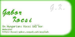 gabor kocsi business card